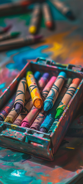 Crayon Colors - Artistic Mobile Background HD phone wallpaper