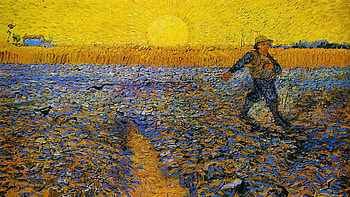Sower at sunset, Vincent van Gogh HD wallpaper