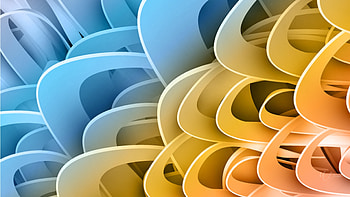 Colored Curls, yelllow, Firefox theme, blue, curls, abstract, 3D HD wallpaper