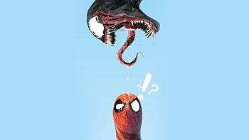 Spider-man and venom, artwork, minimal HD wallpaper