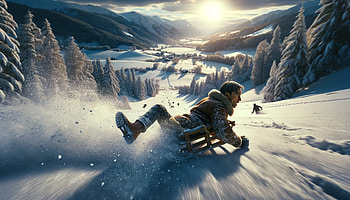 Winter Wonderland Sledding Adventure, sledding, snow, winter, mountain, adventure, Snowy Mountain HD wallpaper