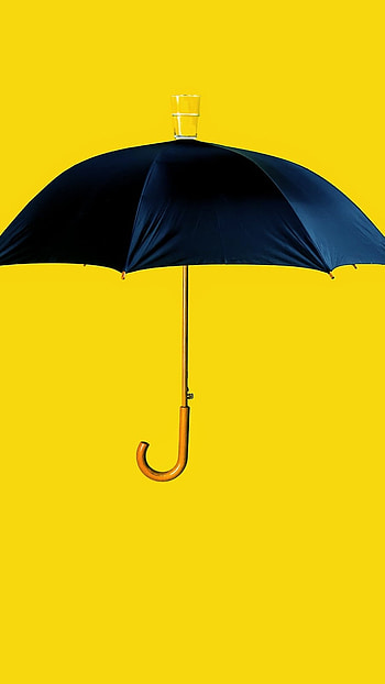 Black And Yellow, Umbrella HD phone wallpaper