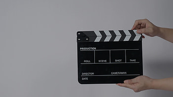 Clapperboard close up, Film making, Isolated background, Hand HD wallpaper