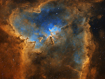 The Heart Nebula in Hydrogen, Oxygen, and Sulfur, galaxies, nebula, fun, space, cool, stars HD wallpaper