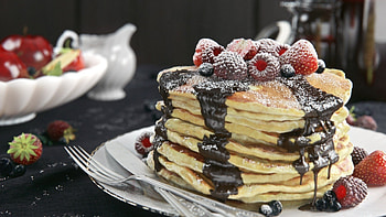 Pancake heaven, Delectable berry toppings, , Breakfast delight HD wallpaper