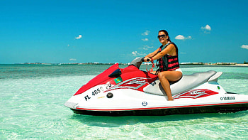 Jet Skiing action, Exhilarating ride, High-speed adventure, Water sport HD wallpaper