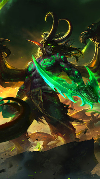 Illidan Stormrage, Betrayer, Night elf, Dark transformation HD phone wallpaper