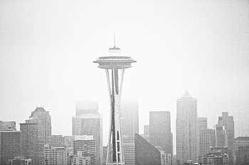 Seattle Space Needle — Minimal White Skyline, graphy HD wallpaper