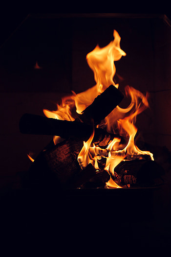 Fire, Bonfire, Dark, Flame, Firewood, Fiery HD phone wallpaper