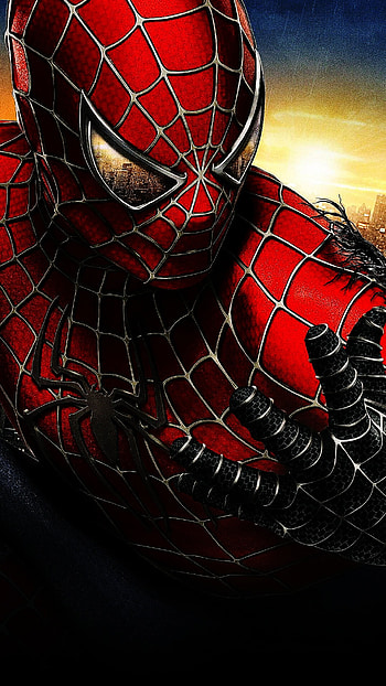 Spiderman01, head, red, cartoon HD phone wallpaper