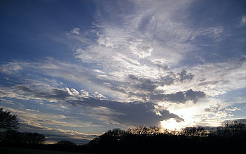 Painted Sky, twilight, prairie, clouds, trees, sky HD wallpaper