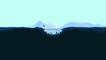 Snowy Peak Flat Mountains Minimal , minimalism, minimalist, mountains, artist, artwork, digital-art HD wallpaper