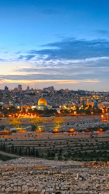 Israel, Jerusalem, RI sky, Night time cities HD phone wallpaper