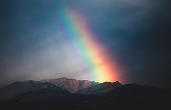 Rainbow, Nature, Mountains, Twilight, Dusk HD wallpaper