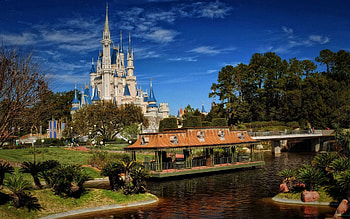 Cities, Nature, Building, Shore, Bank, Bridge, Fairy, Fabulous, Walt Disney World HD wallpaper