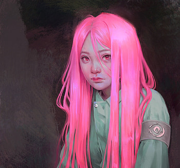 Pink, art, mandy jurgens, fantasy, portrait, face, girl, luminos HD wallpaper