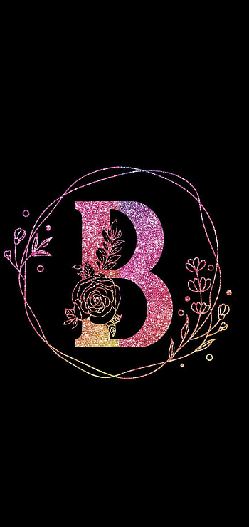 Pink/Black B, pink, letter, black, glitter HD phone wallpaper