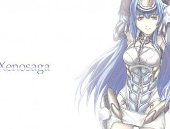 kos-mos, anime, xenosaga, red eyes, blue hair, girl, long hair HD wallpaper