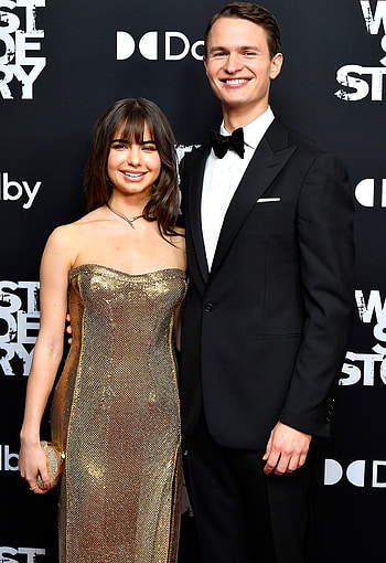 Ansel Elgort, Girlfriend Violetta Komyshan, West Side Story premiere HD phone wallpaper