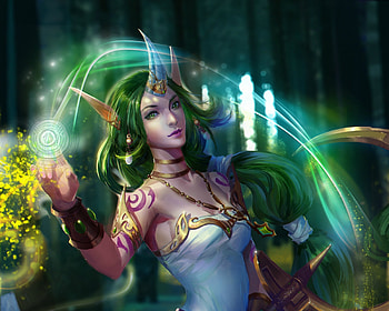 Unicorn lady, fantasy, art, magical, unicorn, girl, luminos, elf, feixiang wang HD wallpaper