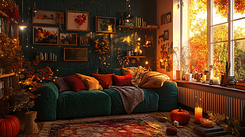 Cozy Autumn Aesthetic: Living Room, cozy autumn aesthetic, living room, autumn decor HD wallpaper