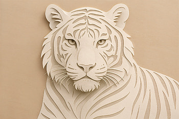 White Tiger Majesty —, Paper Art HD wallpaper