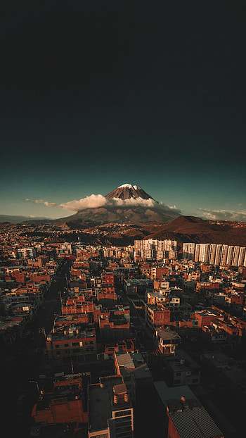 Landscape, Cities, Clouds, City, Mountain, Settlement HD phone wallpaper