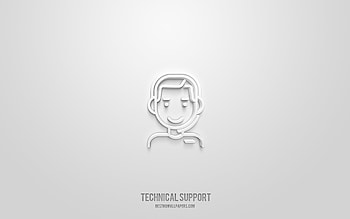 technical support 3d icon, white background, 3d symbols, technical support, business icons, 3d icons, technical support sign, business 3d icons HD wallpaper
