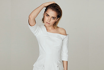 Kiernan Shipka, white dress, gorgeous, 2019 HD wallpaper