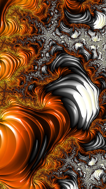 Vertical Fractal Background for Smart, white, black, orange (Color), psychedelic, trippy, Abstract, fractal, abstract black HD phone wallpaper