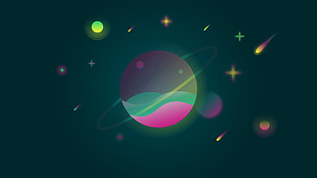 Vector, digital art, planet, space HD wallpaper