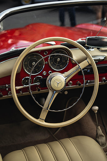 Cars, Car, Vintage, Mercedes, Retro, Steering Wheel, Rudder HD phone wallpaper