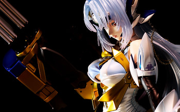 kos-mos, black, anime, kosmos, yellow, other, girls, gun, hair HD wallpaper