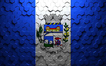 Flag of Japeri, honeycomb art, Japeri hexagons flag, Japeri 3d hexagons art, Japeri flag HD wallpaper