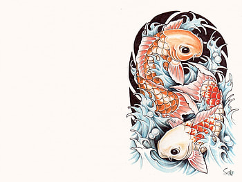 Koi Fish, animal, paint, Koi, fish HD wallpaper