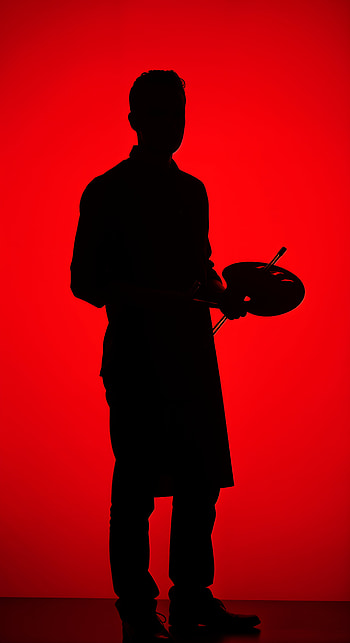 Bold Artist Vibes: A Stunning , silhouette, painting, red HD phone wallpaper
