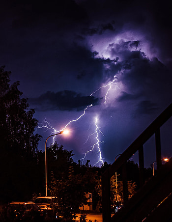 Lightning strike, night, dark HD phone wallpaper