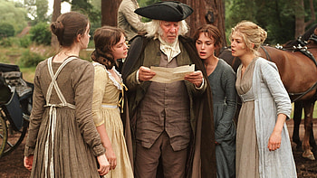 Rosamund Pike, Keira Knightley, Donald Sutherland, movie, Pride & Prejudice HD wallpaper