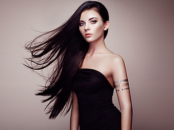 Black Hair Dress Hands In Air , black-dress, girls, model HD wallpaper