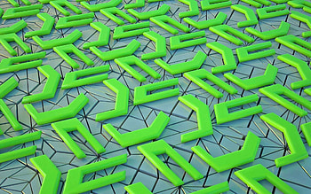 Neon green shapes, abstract, fun, 3d HD wallpaper