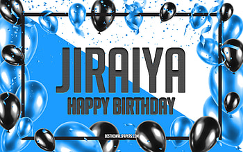 Happy Birtay Jiraiya, Birtay Balloons Background, Jiraiya, with names, Jiraiya Happy Birtay, Blue Balloons Birtay Background, Jiraiya Birtay HD wallpaper