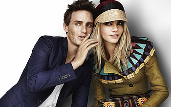Eddie Redmayne, Cara Delevingne, British actor, British top model HD wallpaper