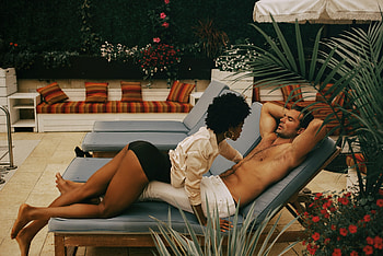 Couple in resort, black, women, Couple, men HD wallpaper