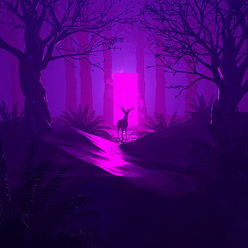 Art, Dark, Silhouette, Forest, Deer, Portal HD phone wallpaper