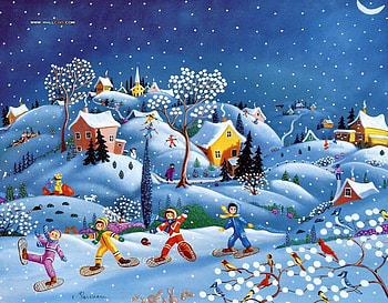 Christmas holiday, winter, blue, holiday, snow, christmas HD wallpaper