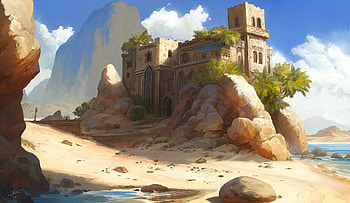 Summer Beach Castle : Scenic Coastal Landscape View, landscape, beach, castle, summer HD wallpaper