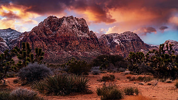 Red Rock in Las Vegas, colors, clouds, landscape, sky, rocks, mountain, usa, sunset HD wallpaper