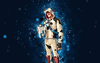 Guernsey, , blue neon lights, Fortnite Battle Royale, Fortnite characters, Guernsey Skin, Fortnite, Guernsey Fortnite HD wallpaper