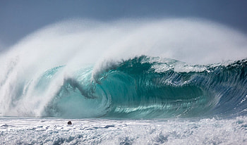 Insanity, sea, white, big, bather, green, seascape, water, wave HD wallpaper