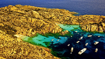 AERIAL VIEW of COVE, island, blue, aerial view, coastline, coast, bay, italy, mediterranean coast, sardinia, vacation, beach, marine scenes, southern europe, outdoors, motorboat, scenic, water, littoral zone, view from above, watercraft, travel, sea, europe, cove, mediterranean sea, sailboat HD wallpaper